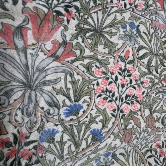 4 Pc William Morris Woodland Leaves Velour Bath Hand Towel Set Green Coral Blue - Picture 9 of 9